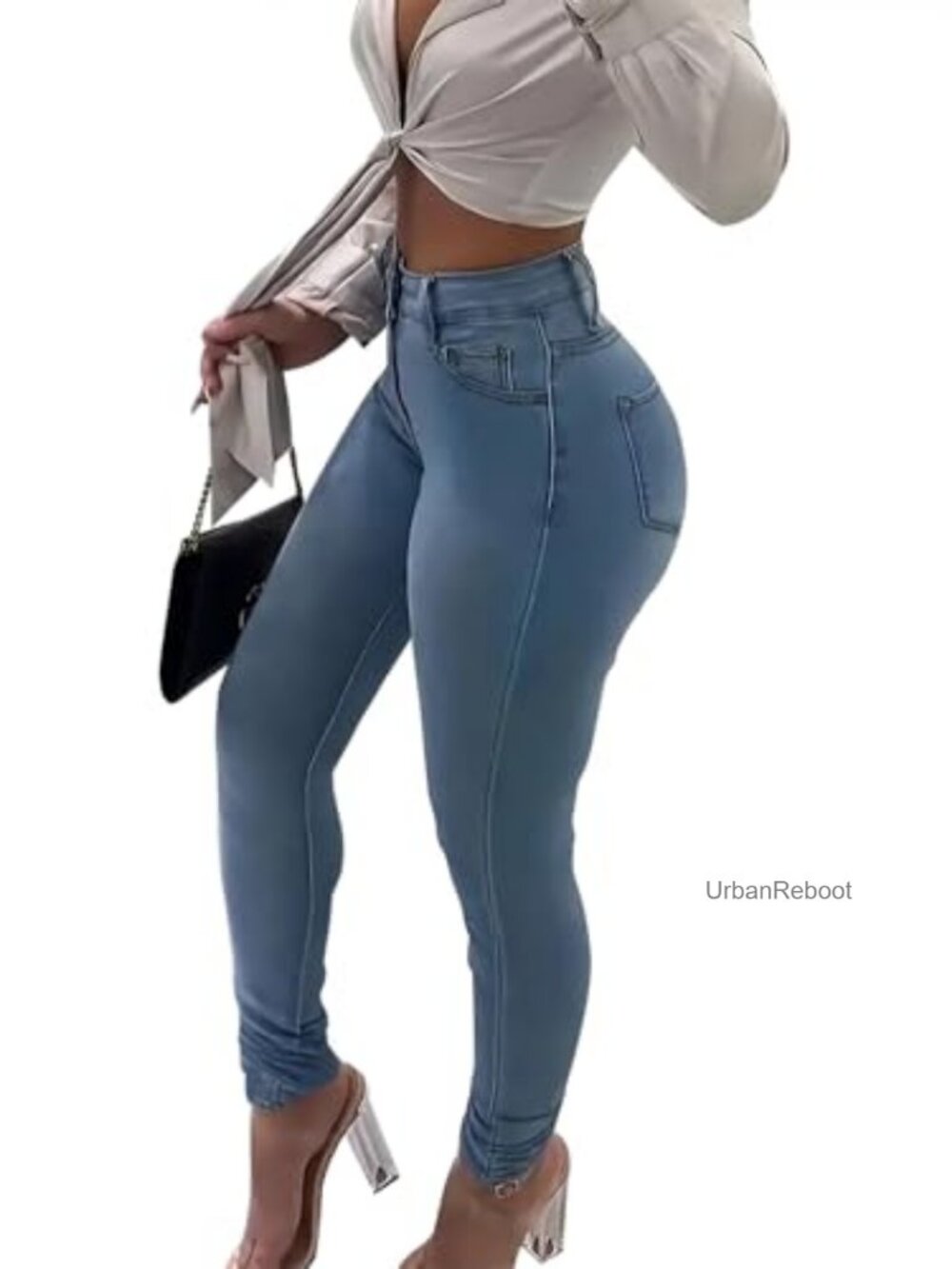 Curvy High Waist Stretch Butt Lifting Skinny Colombian Jeans